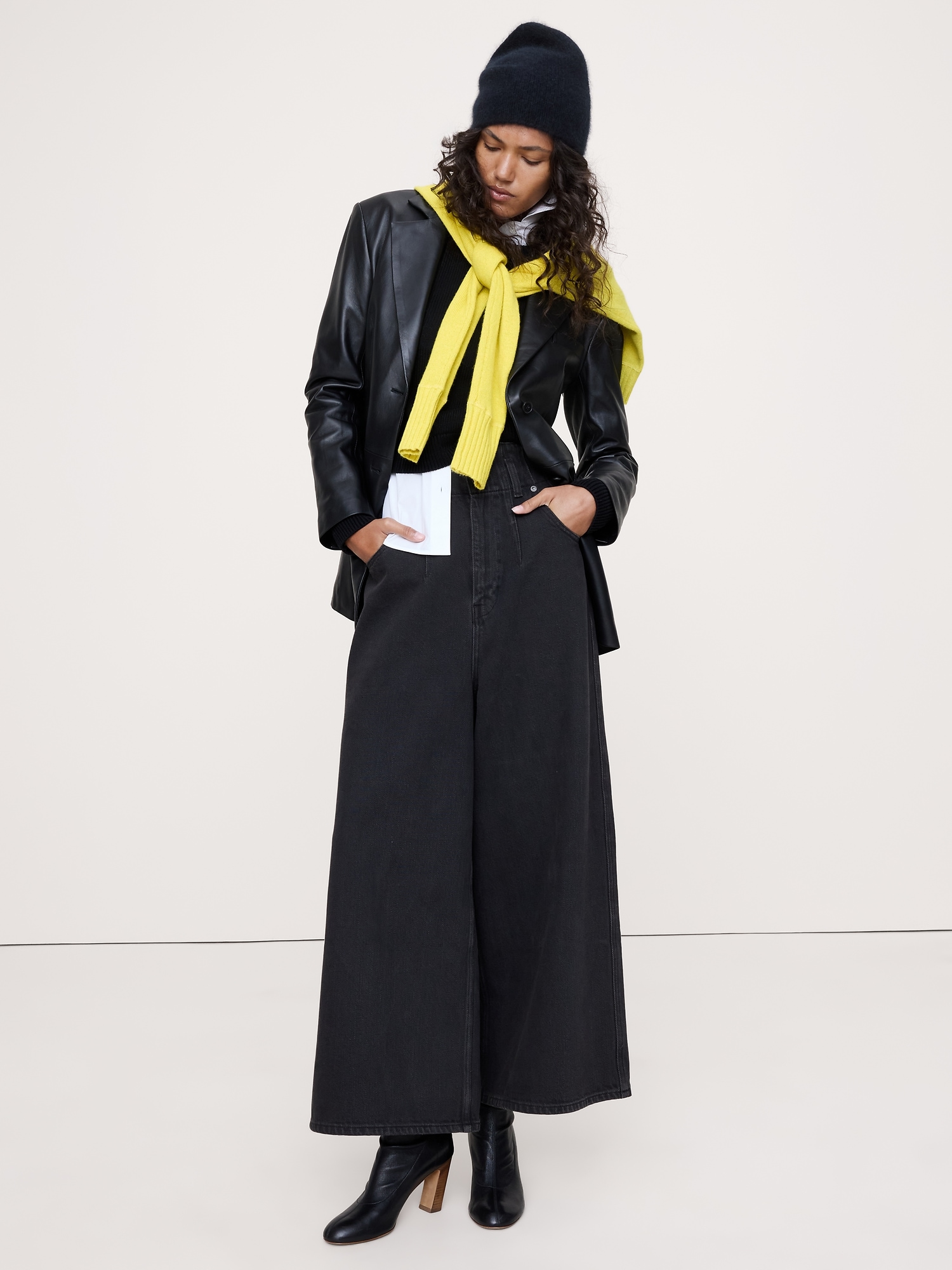Image number 3 showing, Fitted Leather Blazer