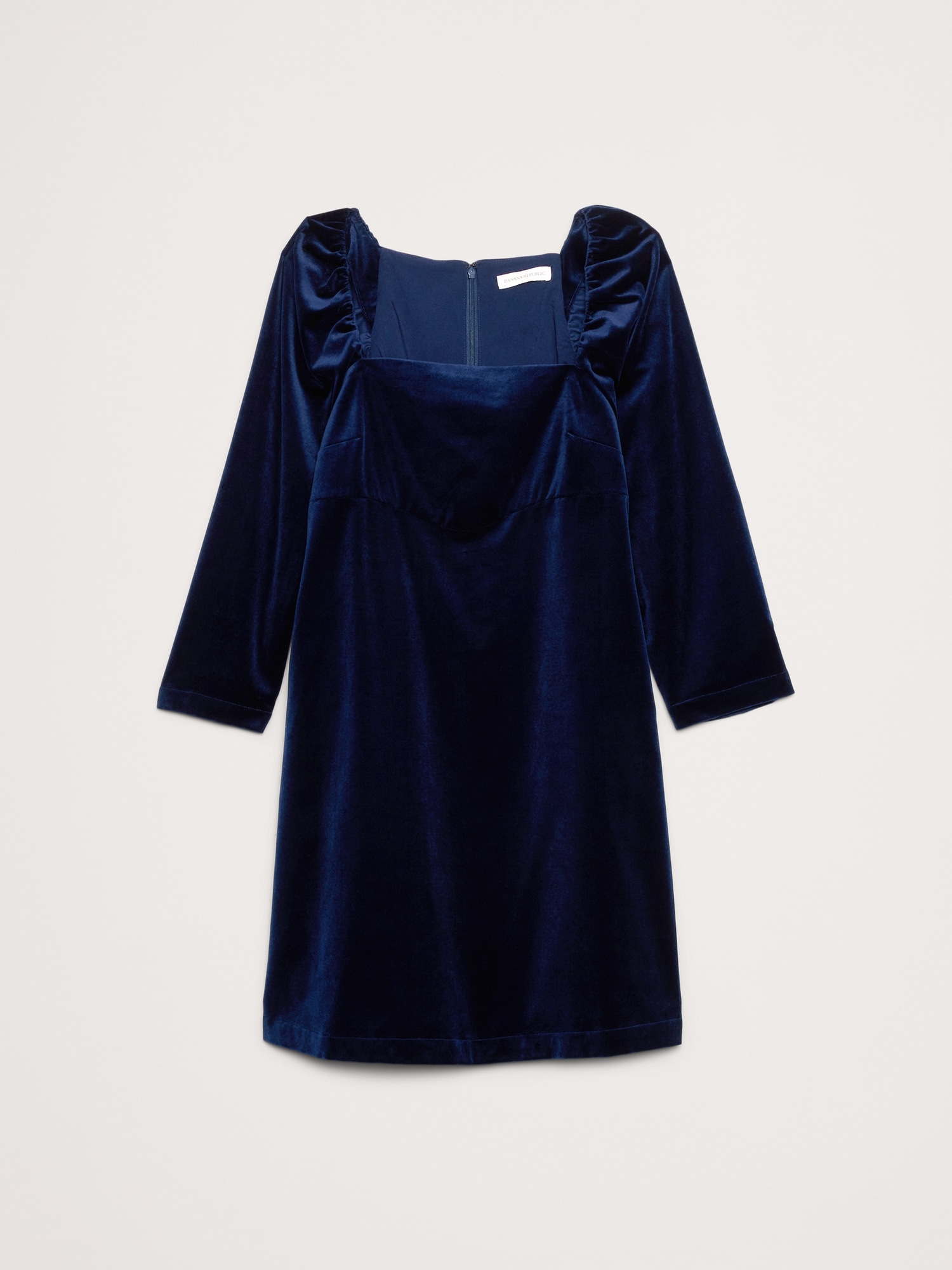Image number 5 showing, Cotton-Velvet Puff-Sleeve Mini Dress