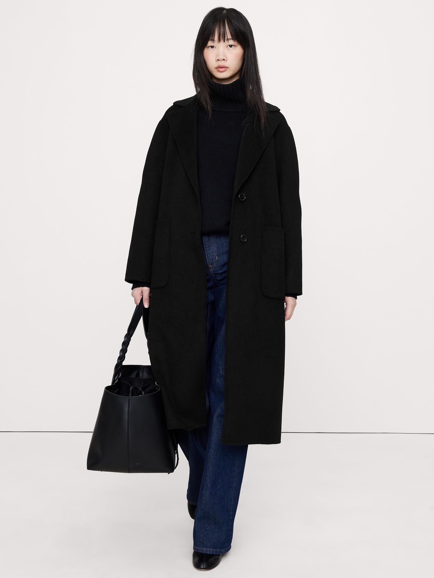 Double-Faced Top Coat - Black