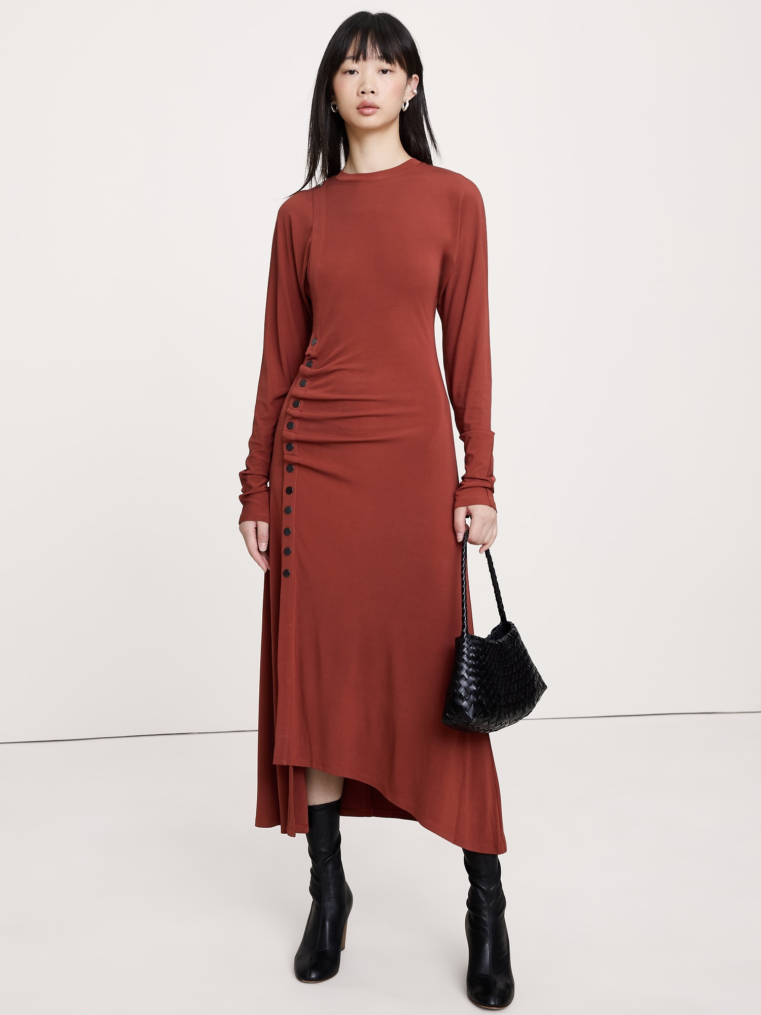 Matte Jersey Midi Dress - Jasper Red
