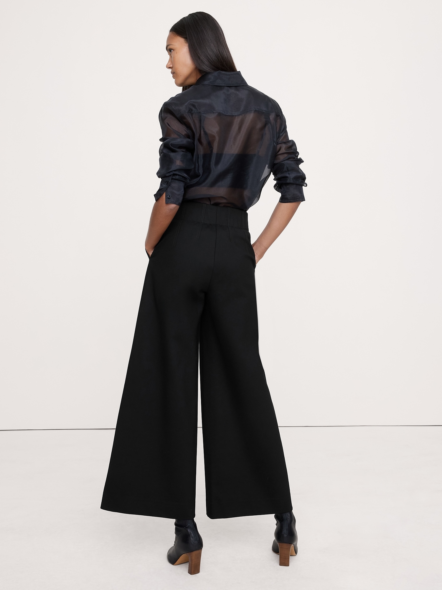 Image number 3 showing, Wide-Leg Crop Everywhere Ponte Pant