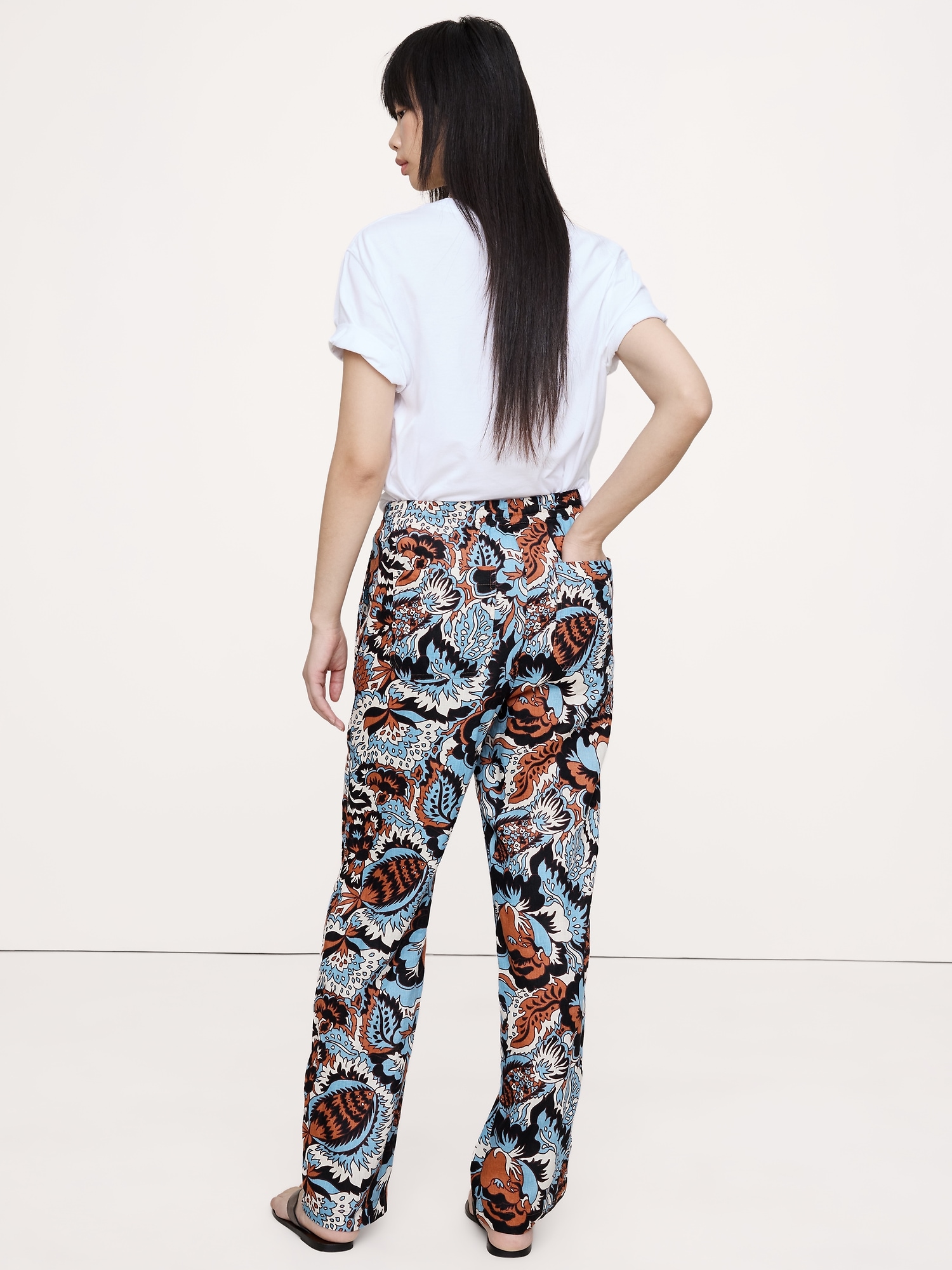 Image number 2 showing, Linen Pull-On Ankle Pant