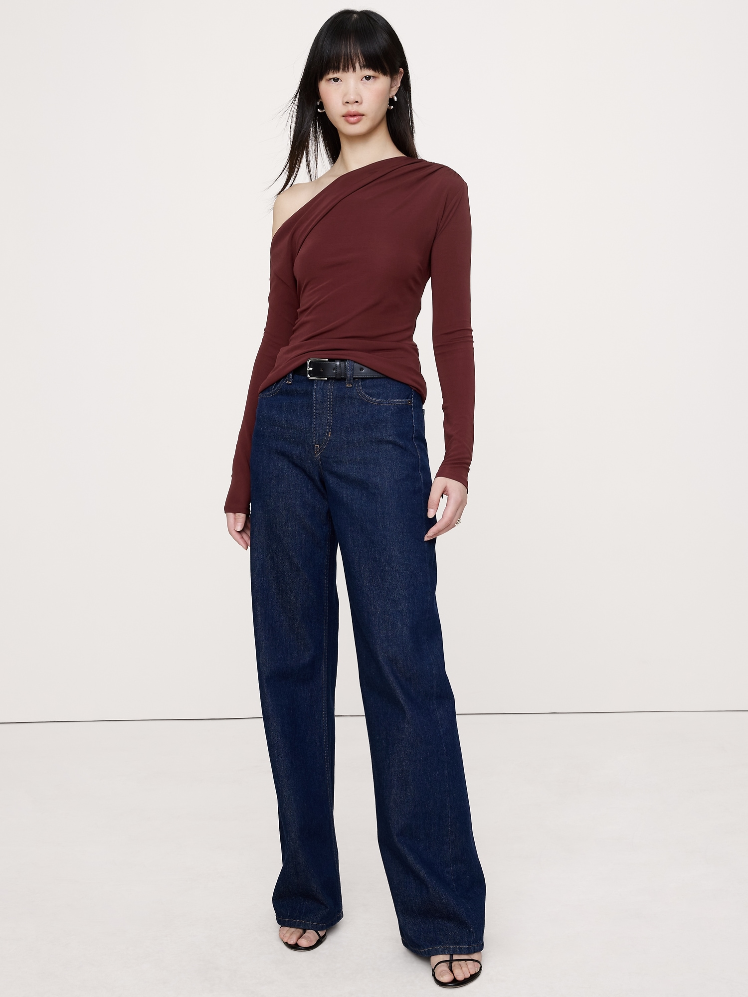 Image number 1 showing, Matte Jersey Twisted Long-Sleeve Top