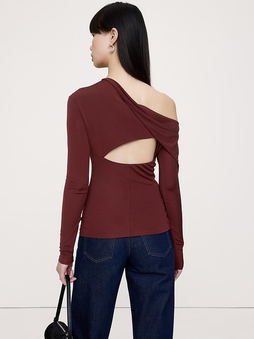 Matte Jersey Twisted Long-Sleeve Top