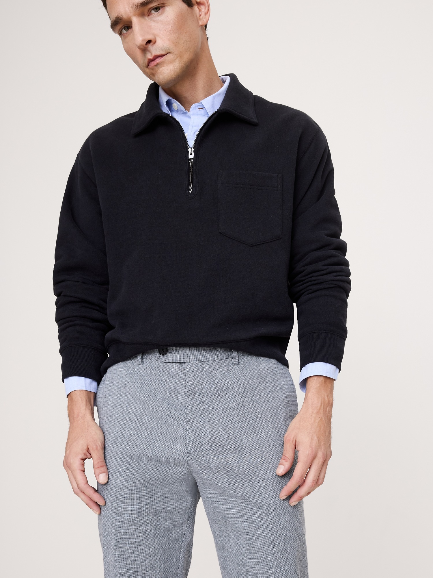 Мужские брюки Banana Republic Slim Wrinkle-Resistant Dress Pant, цвет: Синий серый — фото 3