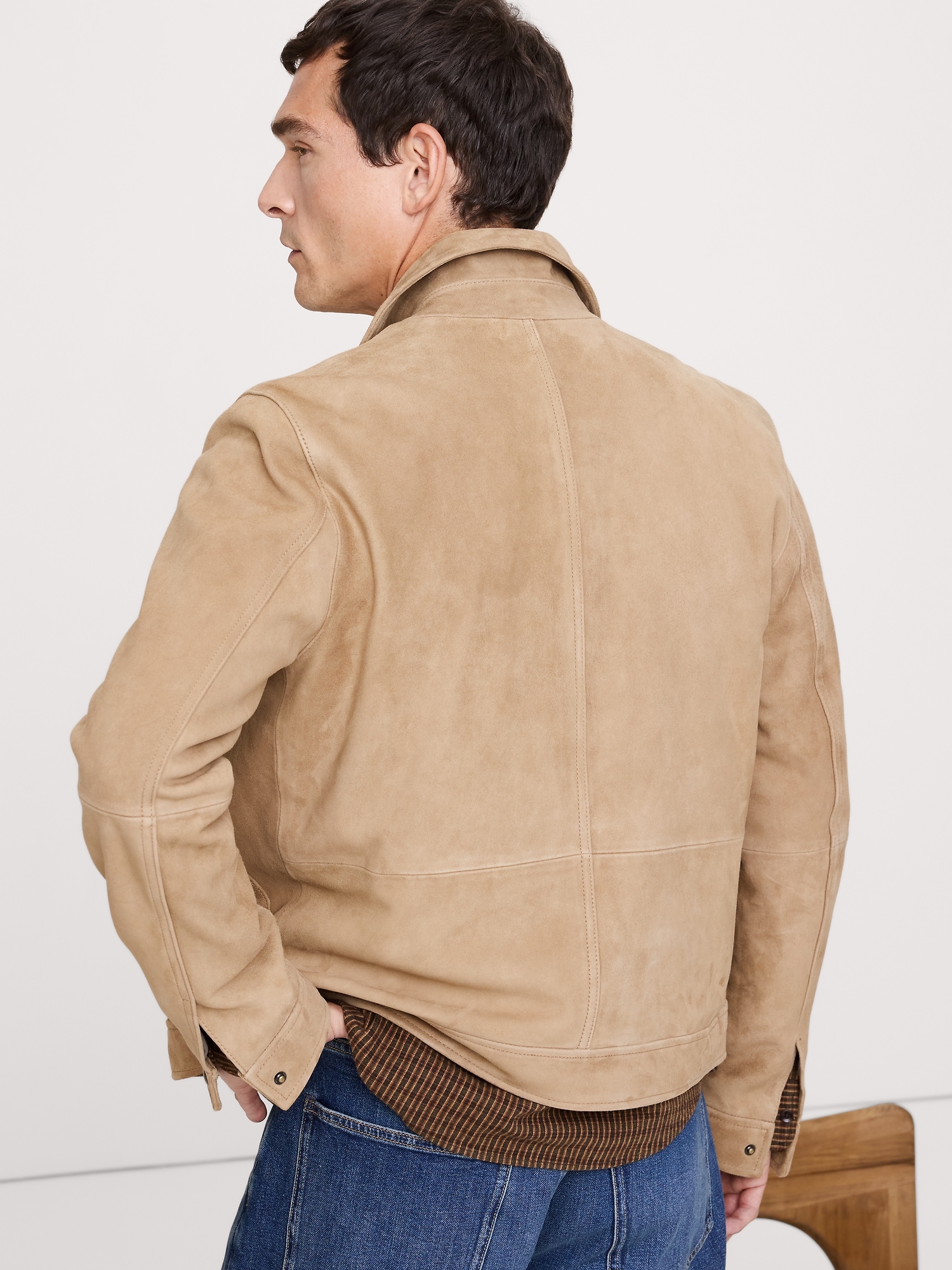 Image number 3 showing, Suede Trucker Jacket