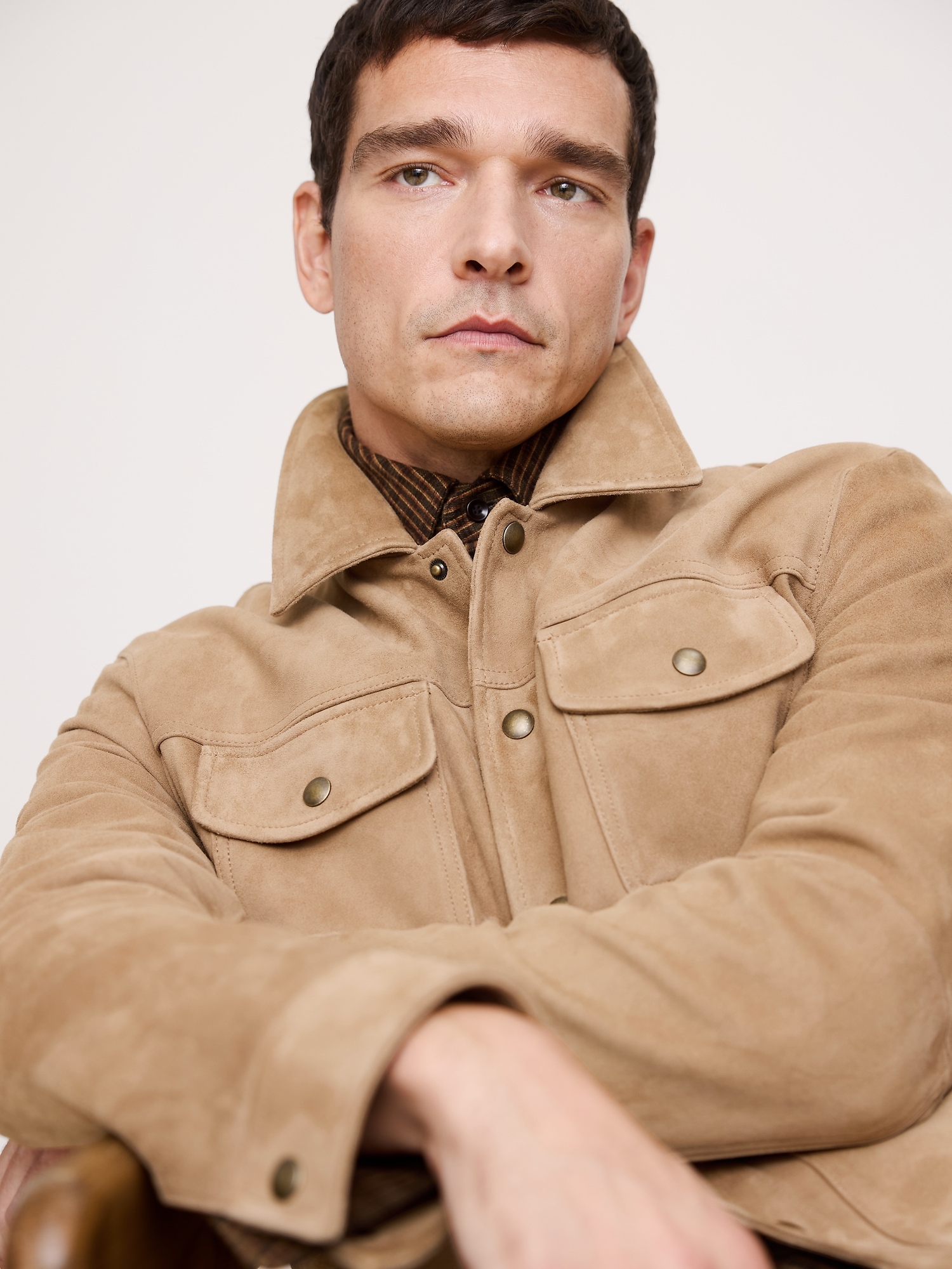 Image number 4 showing, Suede Trucker Jacket