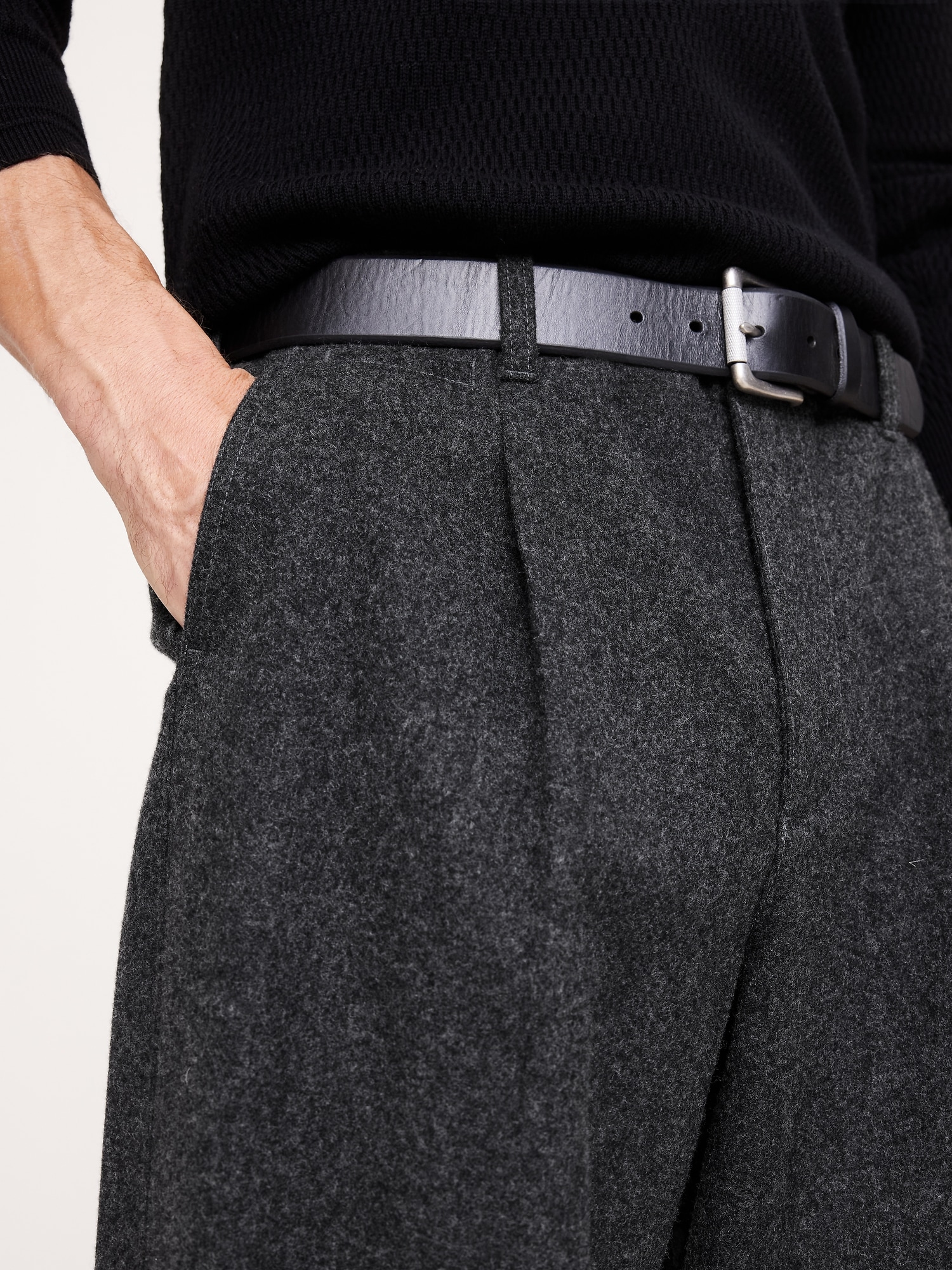 Image number 4 showing, Loose Pleated Wool-Blend Pant