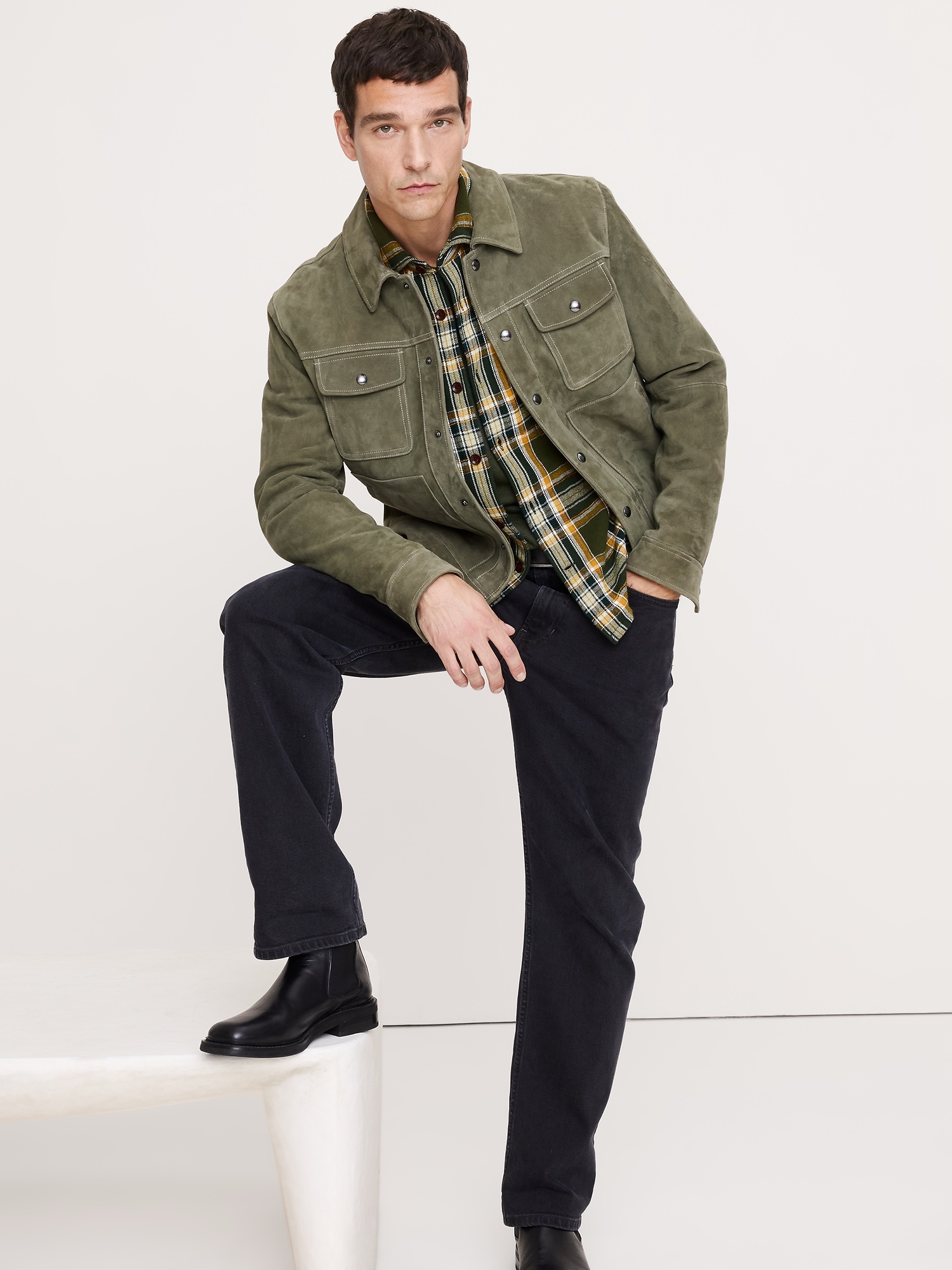 Image number 4 showing, Relaxed-Fit Flannel & Chenille Overshirt