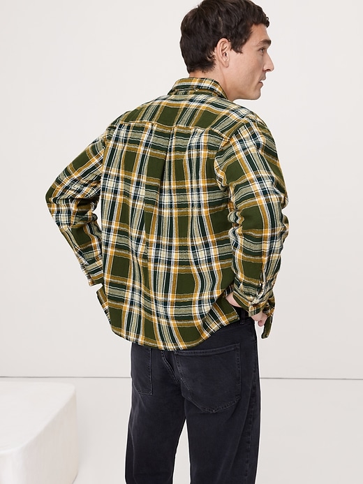 Relaxed-Fit Textured Flannel Overshirt