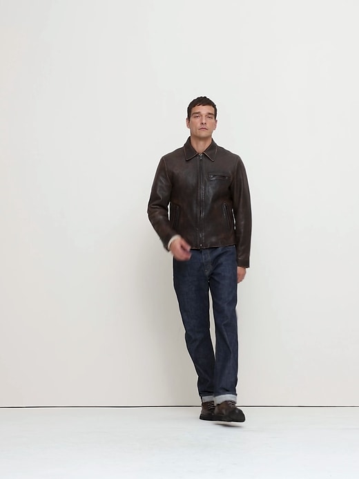 Leather Racing Jacket | Banana Republic