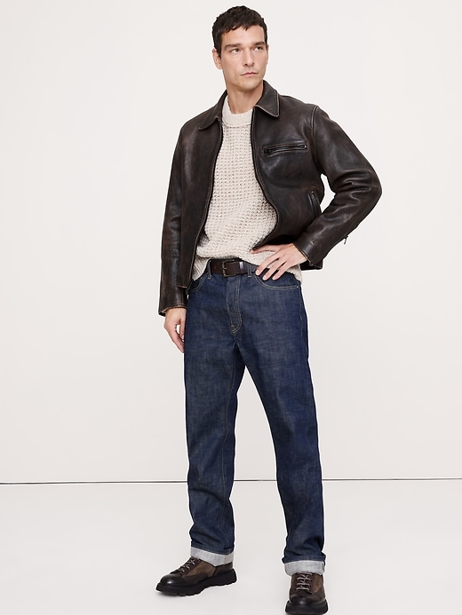 Leather Racing Jacket | Banana Republic