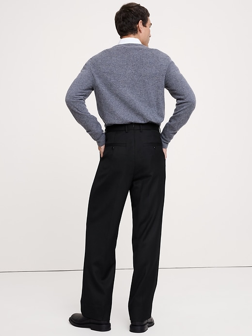 Straight Pleated Twill Dress Pant