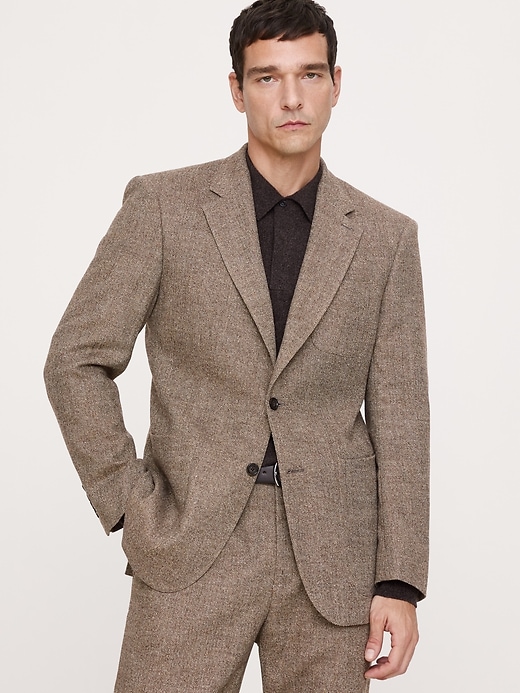 Italian Herringbone Suit Jacket