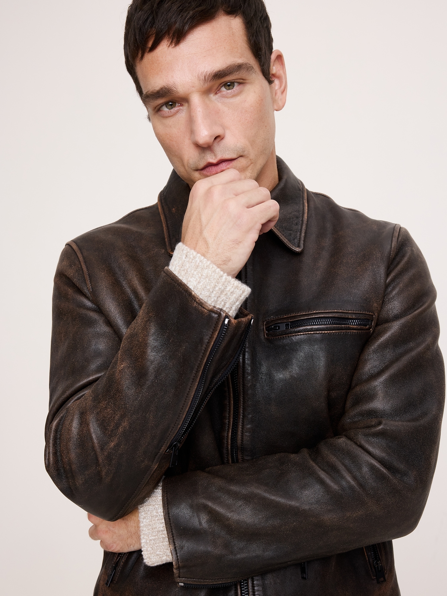 Image number 4 showing, Leather Racing Jacket