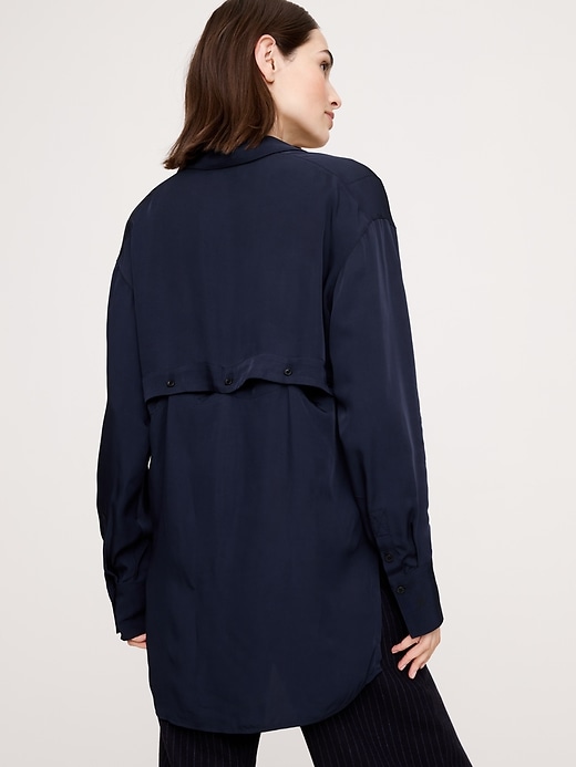 Drapey Button-Back Tunic | Banana Republic