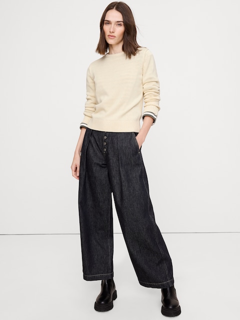 Larkspur Cotton-Silk Crew-Neck Sweater