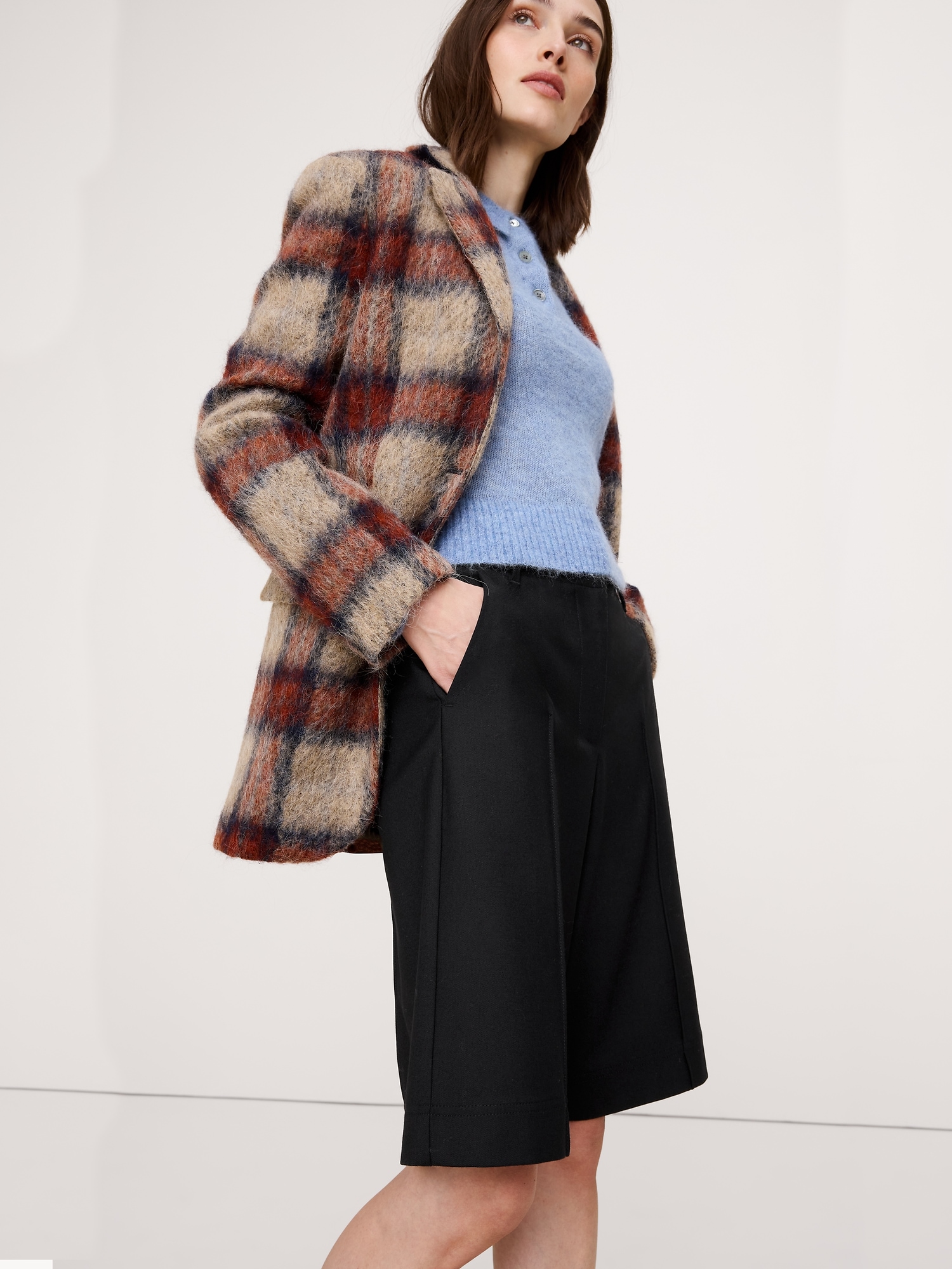 Image number 3 showing, High-Rise Flannel Bermuda Short
