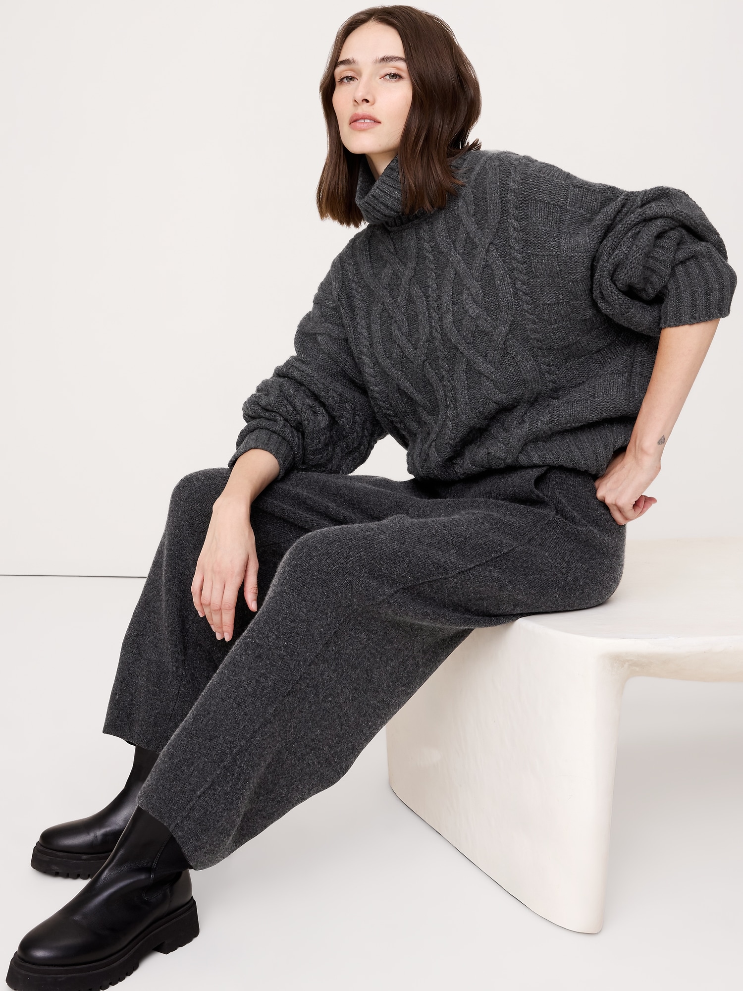 Image number 3 showing, Merino-Cotton Barrel Sweater Pant