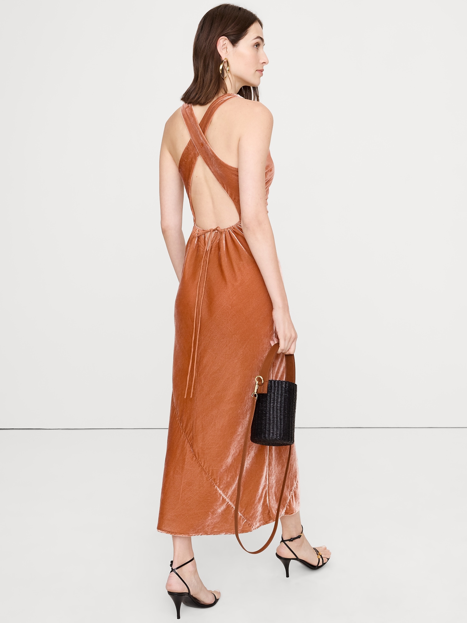 Image number 2 showing, Velvet Cowl-Neck Gown