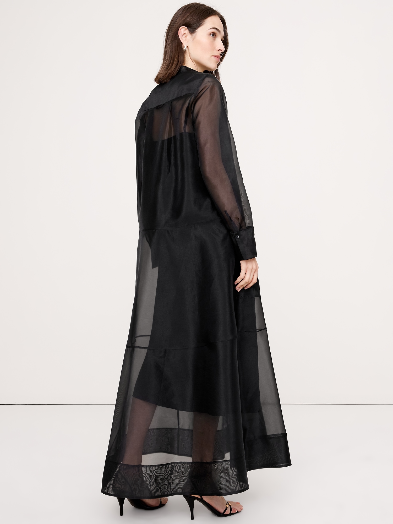 Image number 6 showing, Organza Maxi Shirt Dress