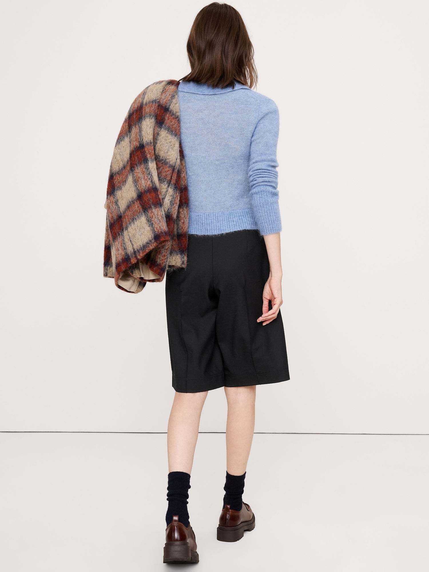 Image number 2 showing, High-Rise Flannel Bermuda Short