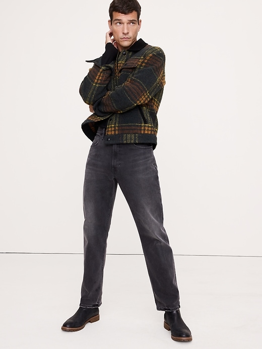 Plaid Bouclé Trucker Jacket