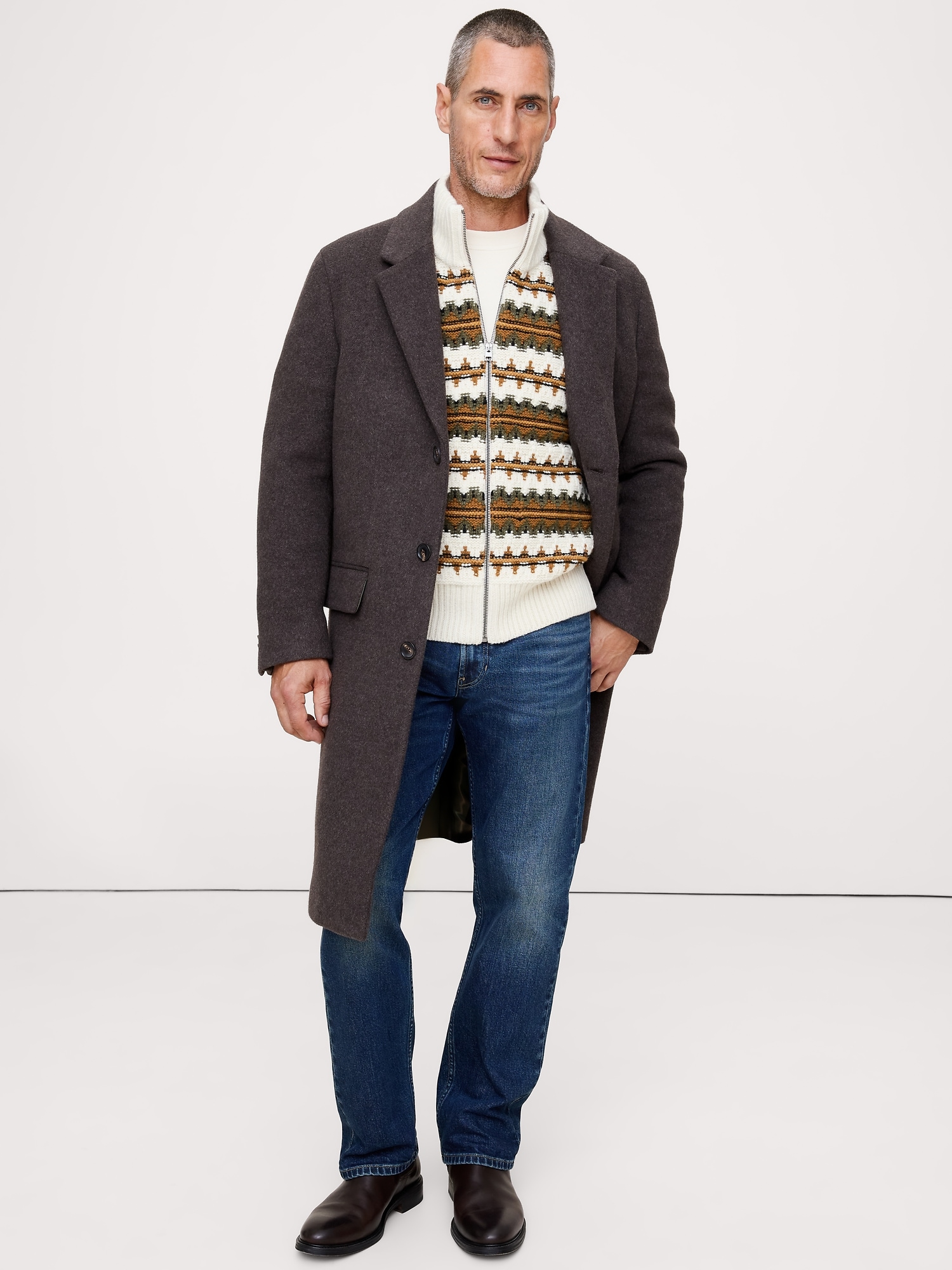 Image number 3 showing, Fairisle Merino-Blend Sweater Jacket