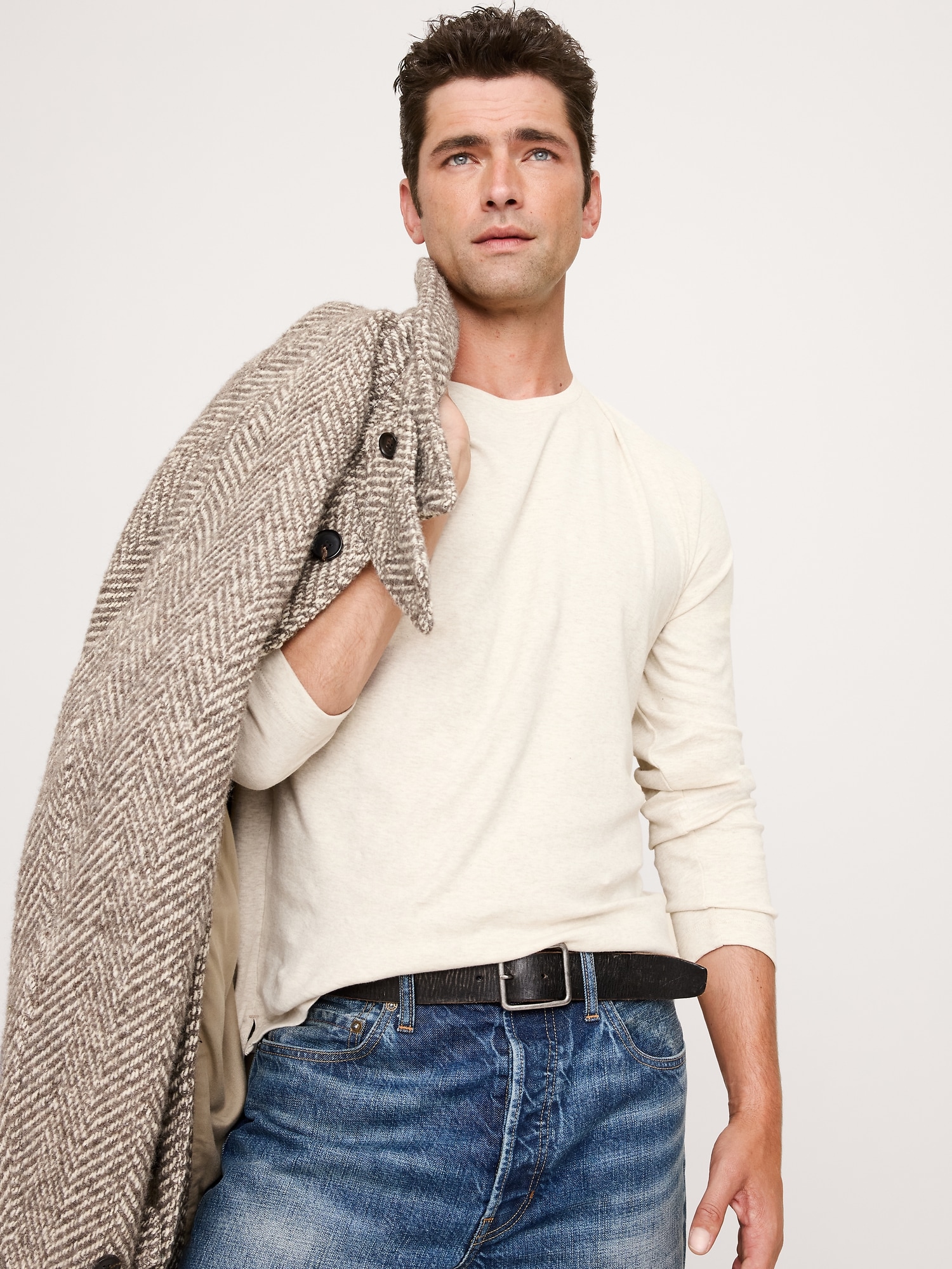 Luxury-Touch Long-Sleeve T-Shirt - Oatmeal