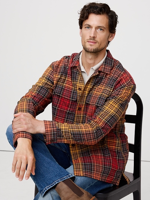 Relaxed-Fit Plaid Cotton Overshirt