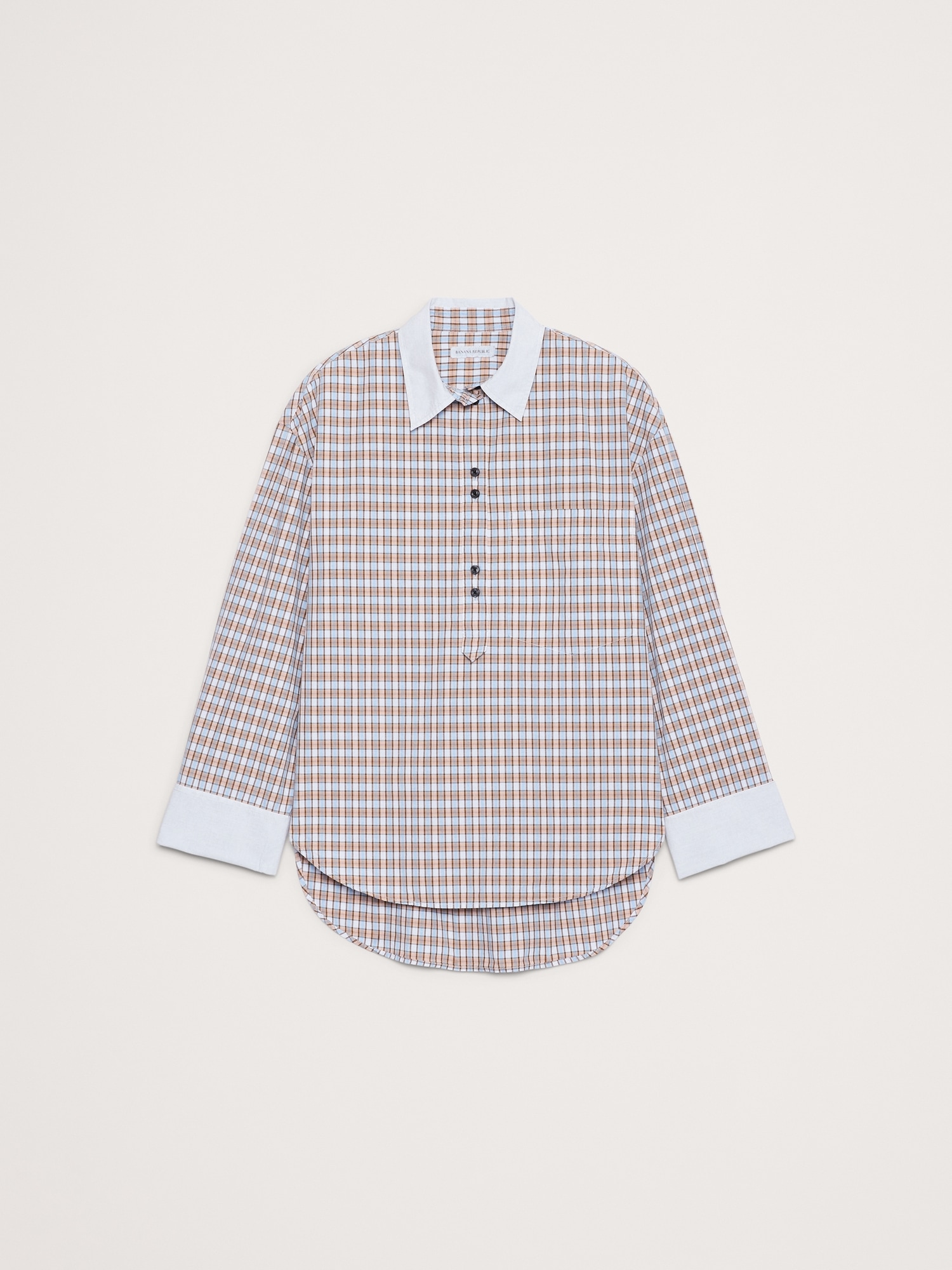 Image number 4 showing, Oversized Cotton Poplin Banker Shirt