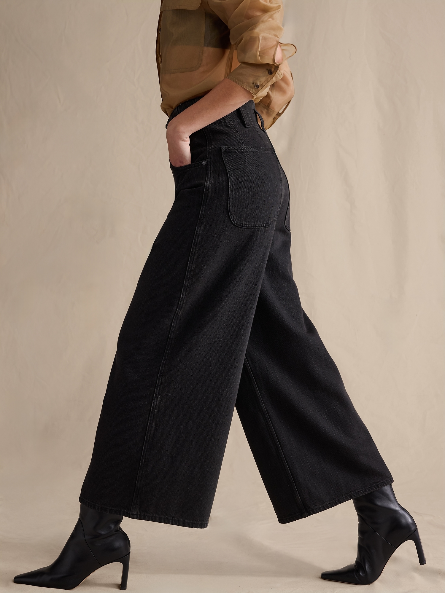Image number 4 showing, Ultra-High Rise Culotte Jean