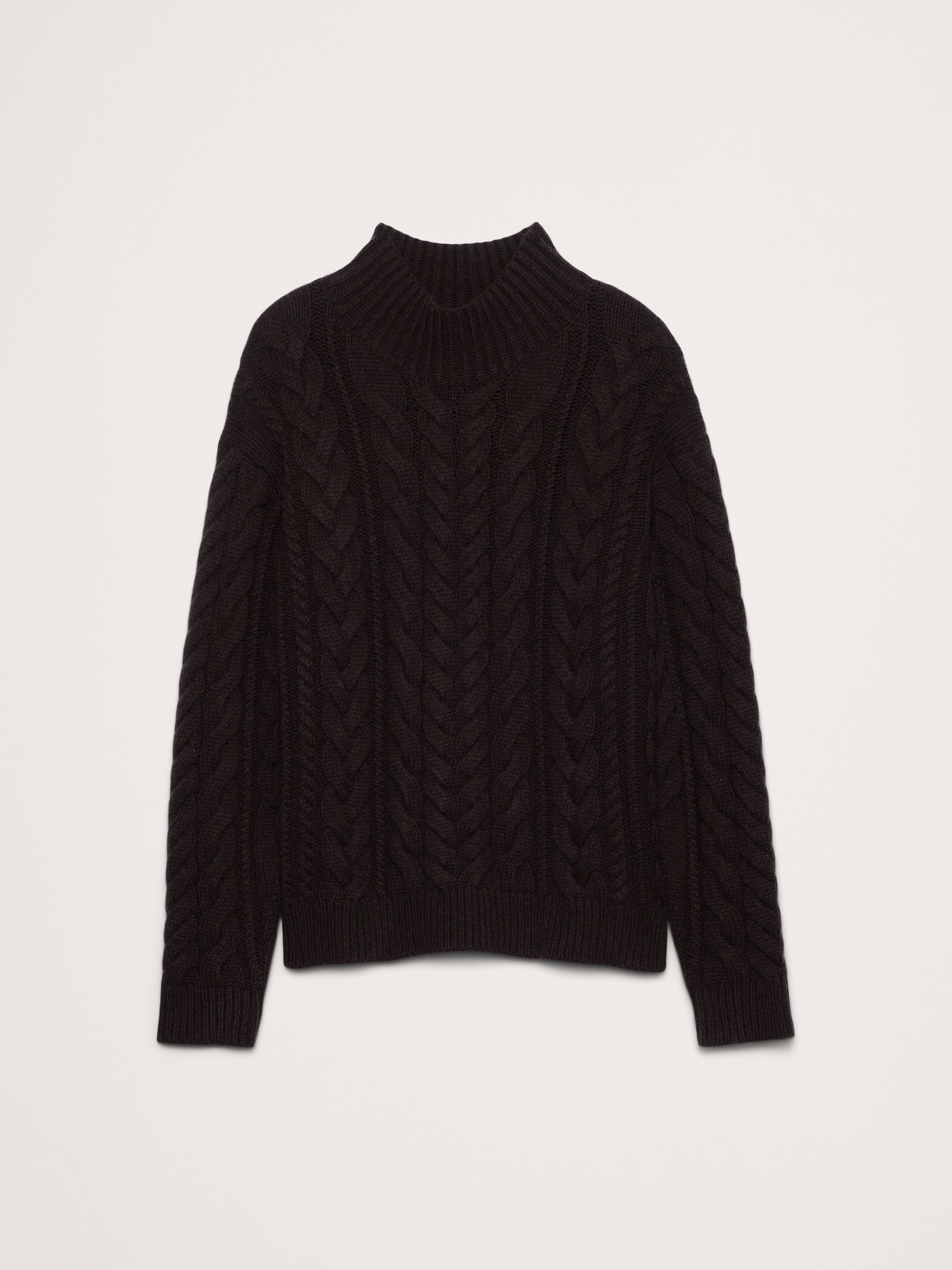Мужской свитер Banana Republic Italian Merino-Blend Mock-Neck, цвет: Тёмный коричневый — фото 4