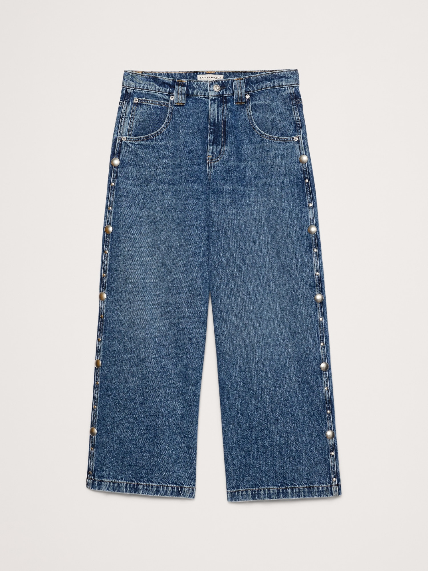 Image number 6 showing, Low-Rise Loose Studded Ankle Jean