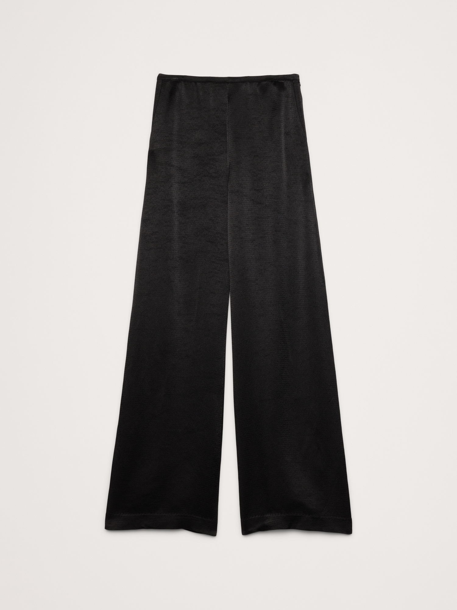 Image number 5 showing, High-Rise Wide-Leg Hammered Satin Palazzo Pant