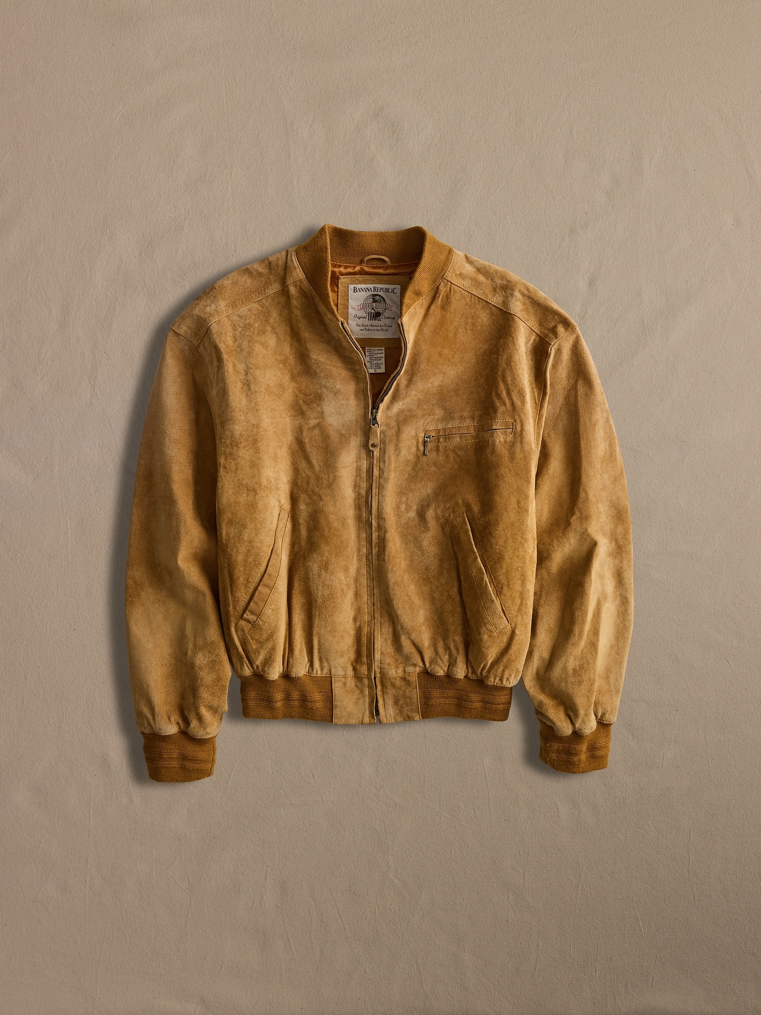 ARCHIVE Brown Suede Bomber Jacket size S - Whiskey Brown