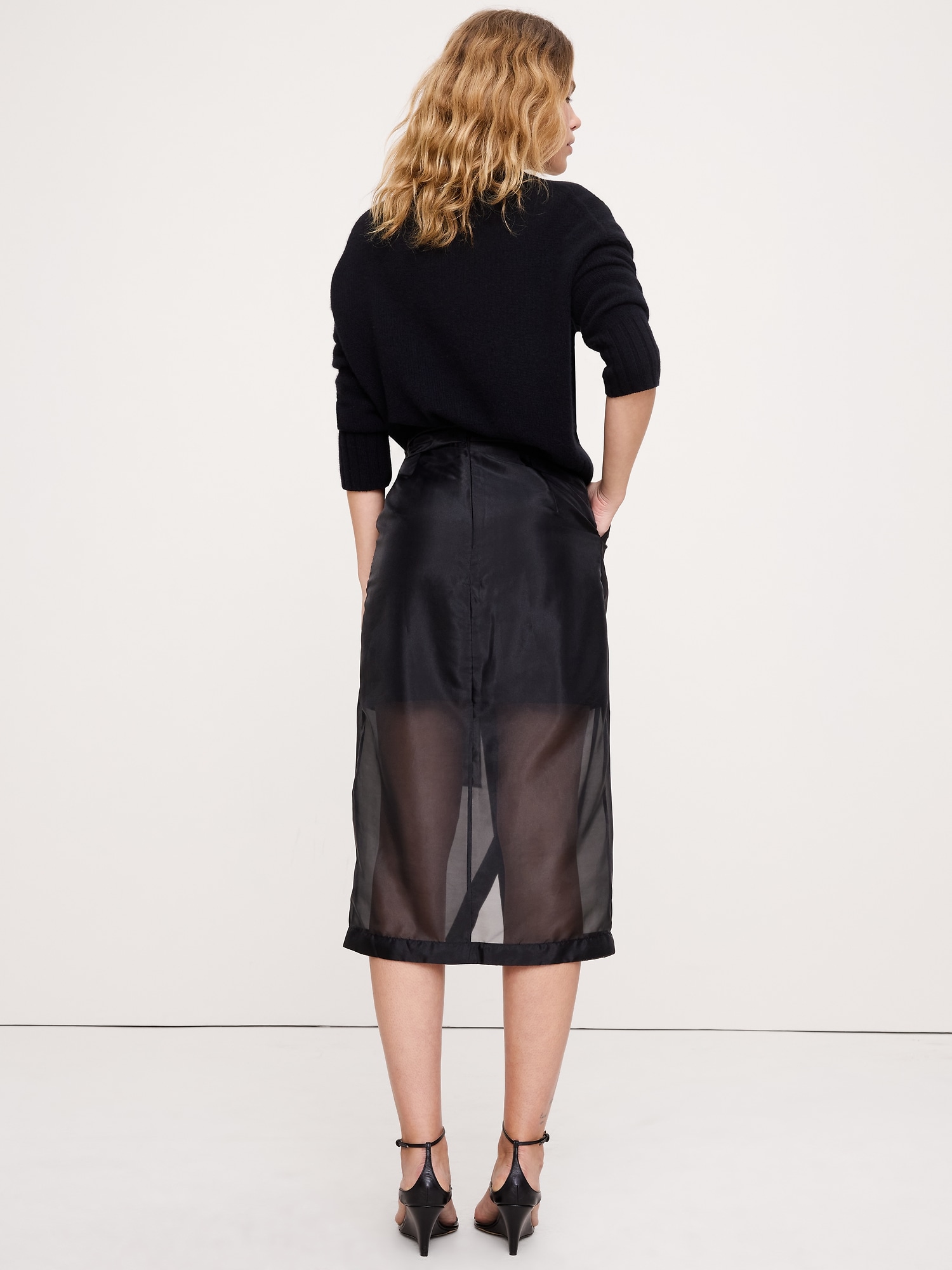 Image number 2 showing, Organza Midi Wrap Skirt