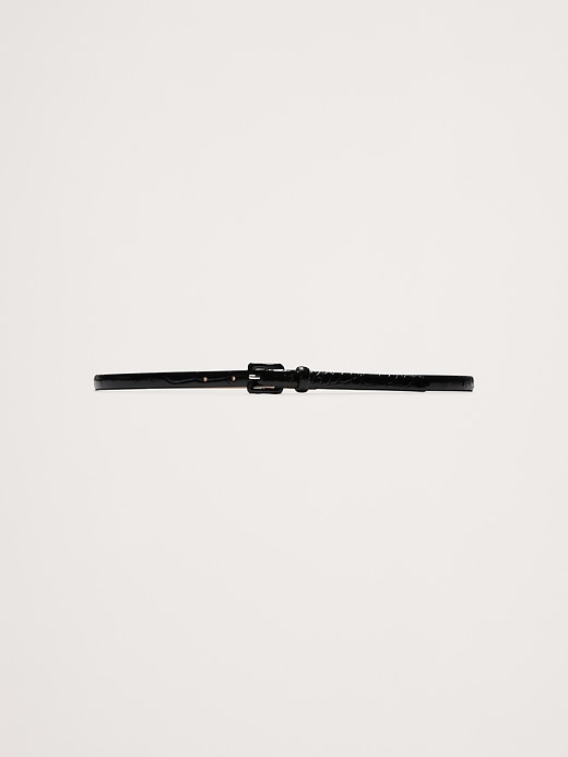 Embossed Leather Skinny Belt