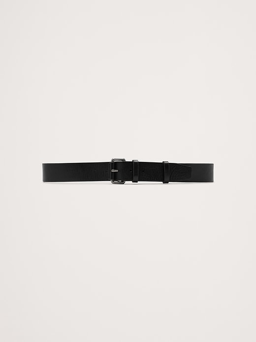 Leather Belt with Covered Roller Buckle