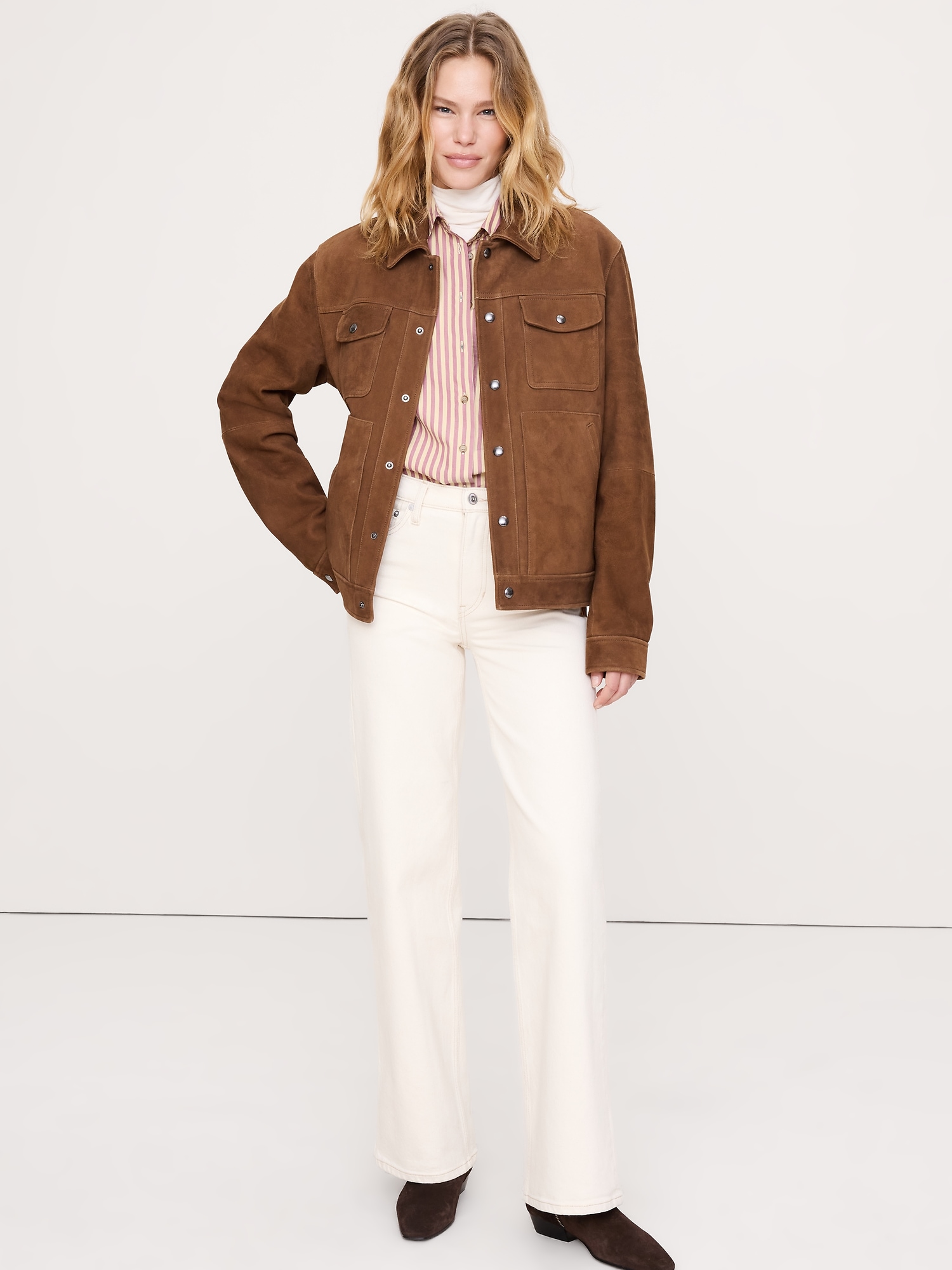 The Oversized Shirt - Maroon Stripe