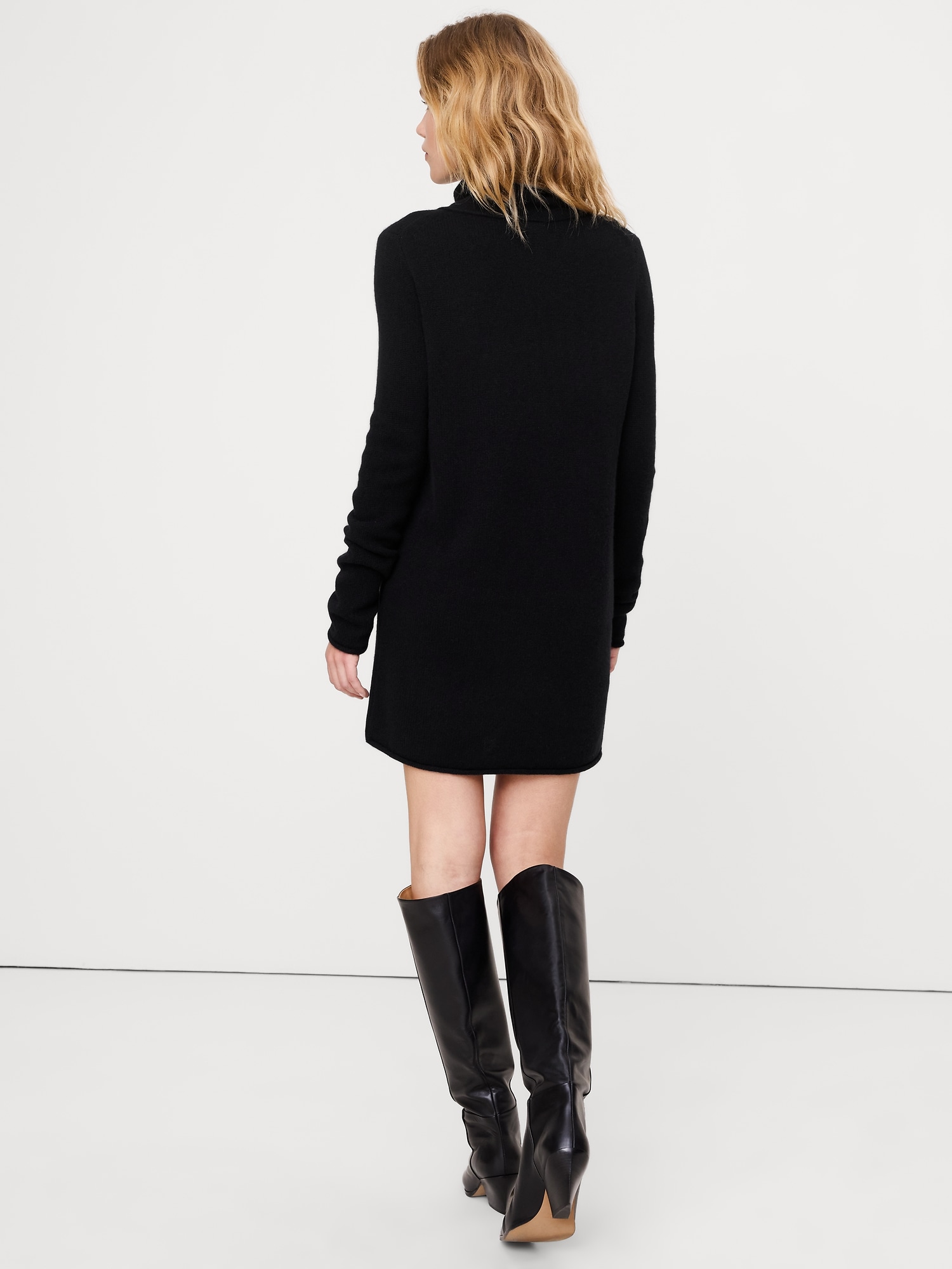 Image number 5 showing, Lightweight Cashmere Turtleneck Mini Dress