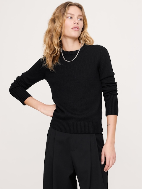 Larkspur Cotton-Silk Crew-Neck Sweater
