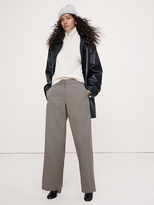Mid-Rise Flare Stretch Wool-Blend Pant