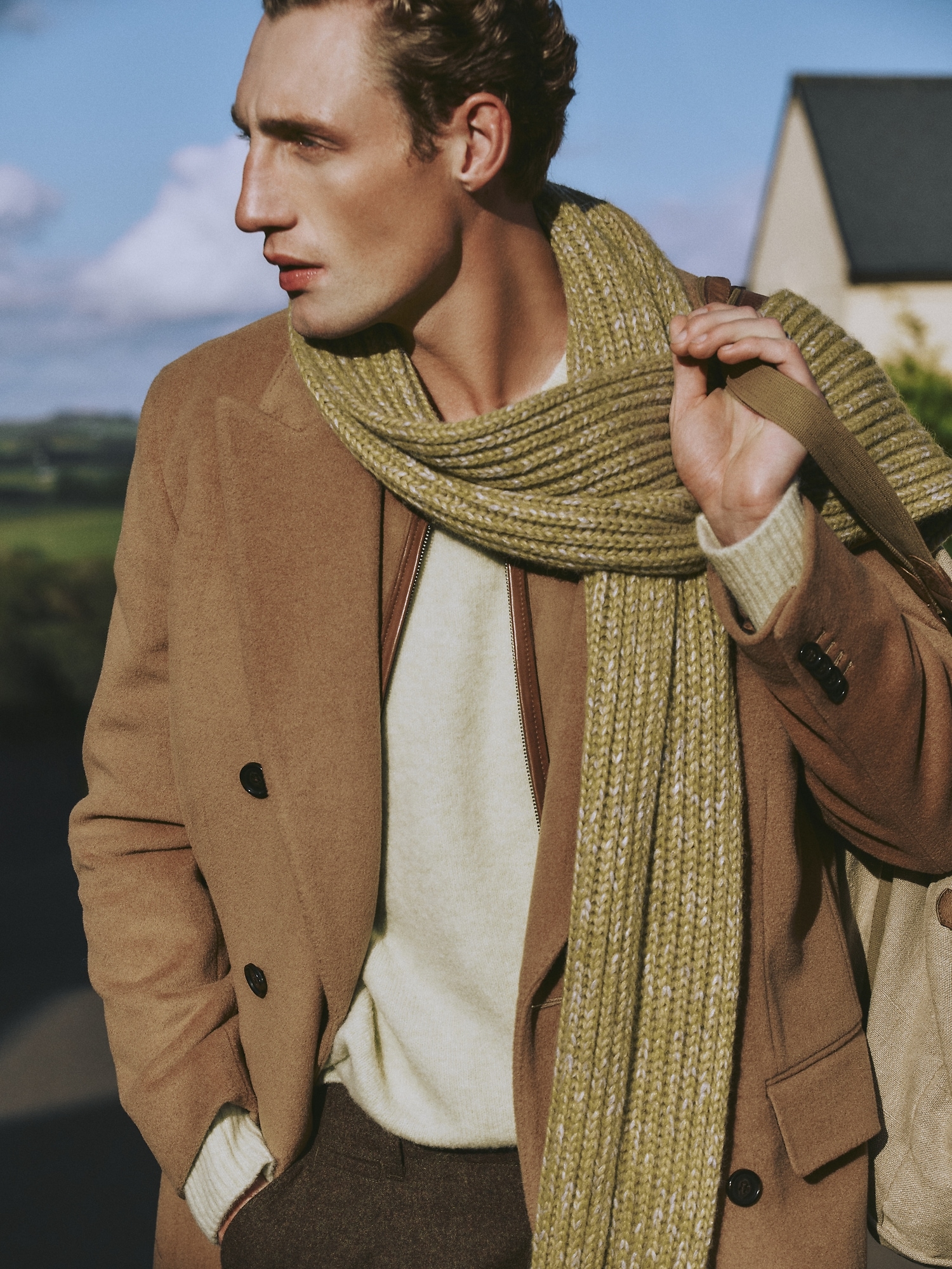 Image number 2 showing, Chunky Alpaca-Wool Blend Ribbed Scarf