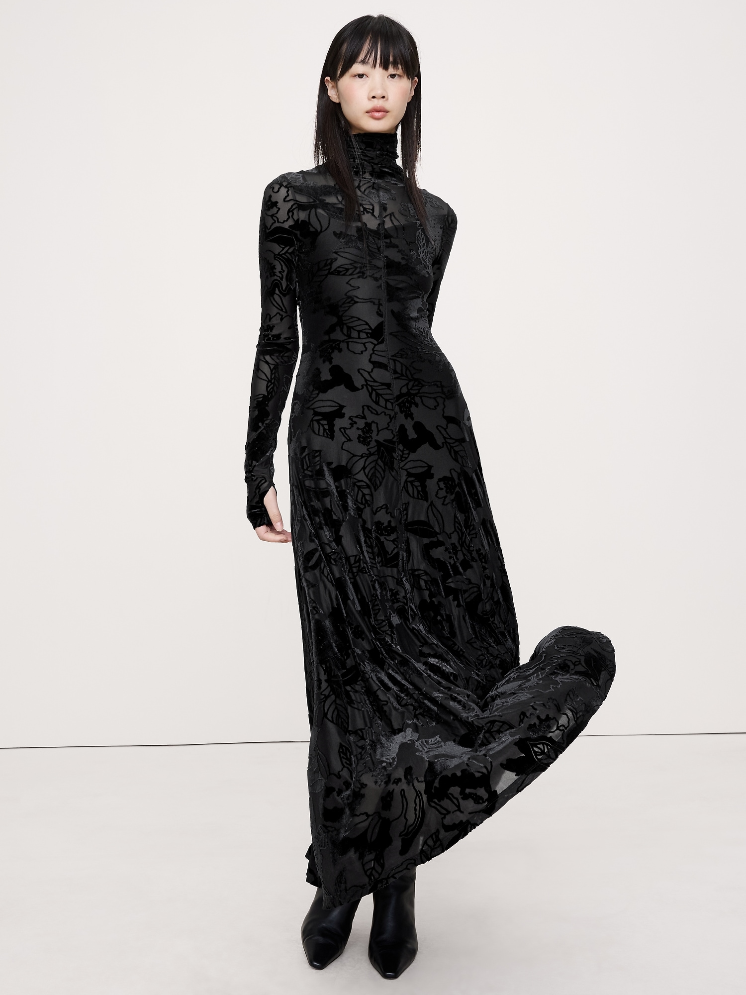 Burnout Velvet Maxi Dress