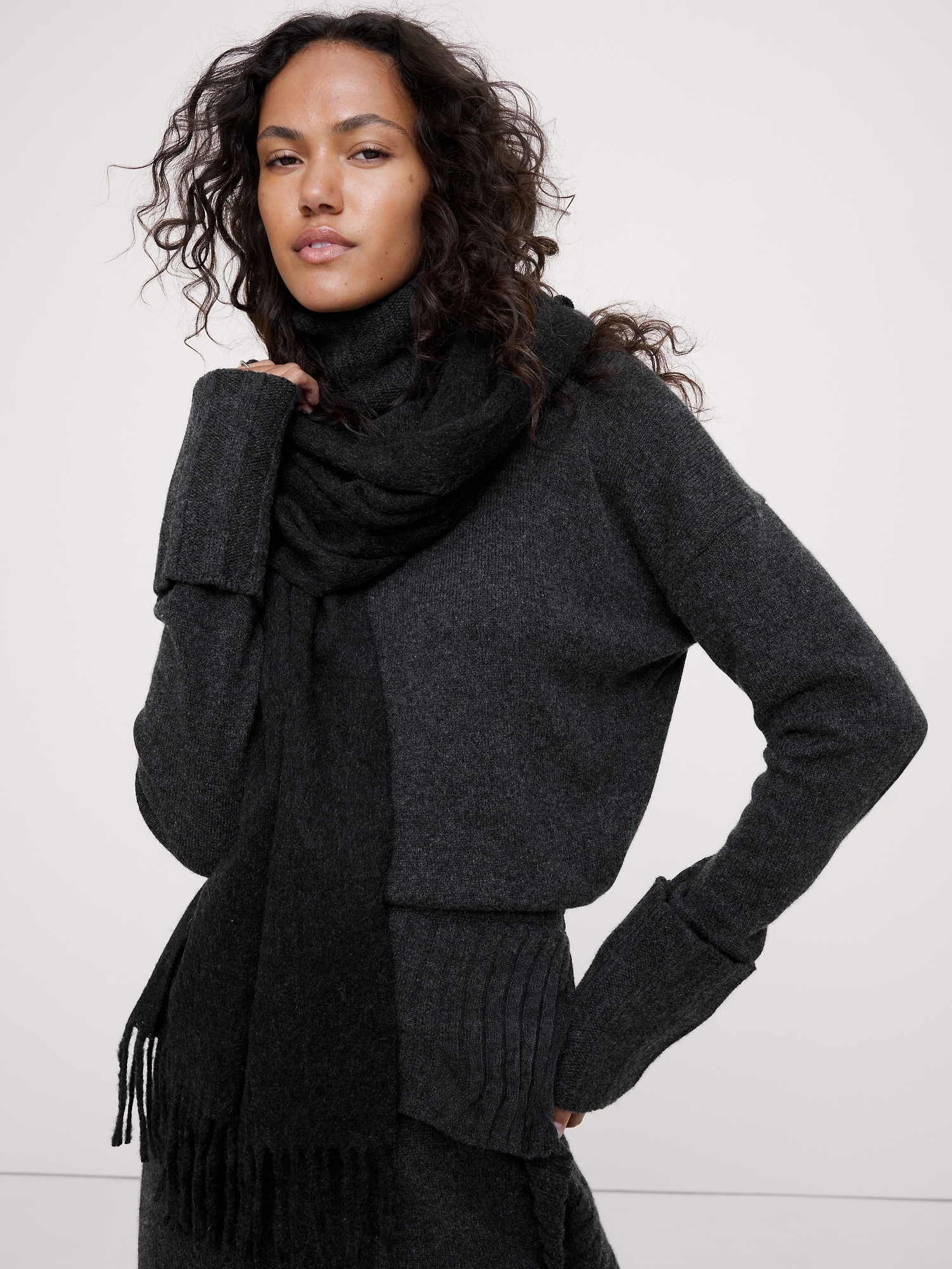 Image number 4 showing, Brushed Alpaca-Wool Blend Scarf
