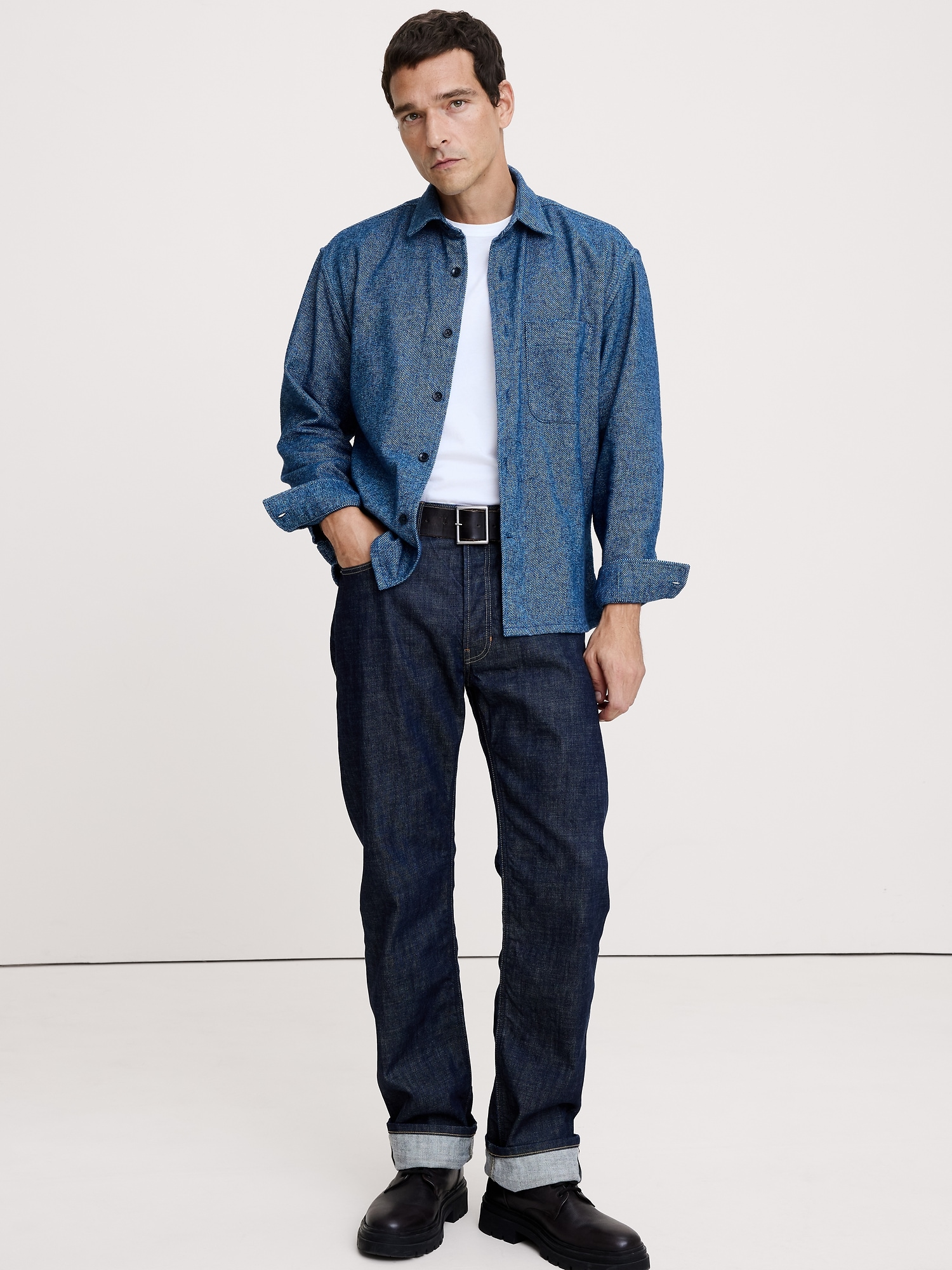 Relaxed-Fit Flannel Overshirt - Blue