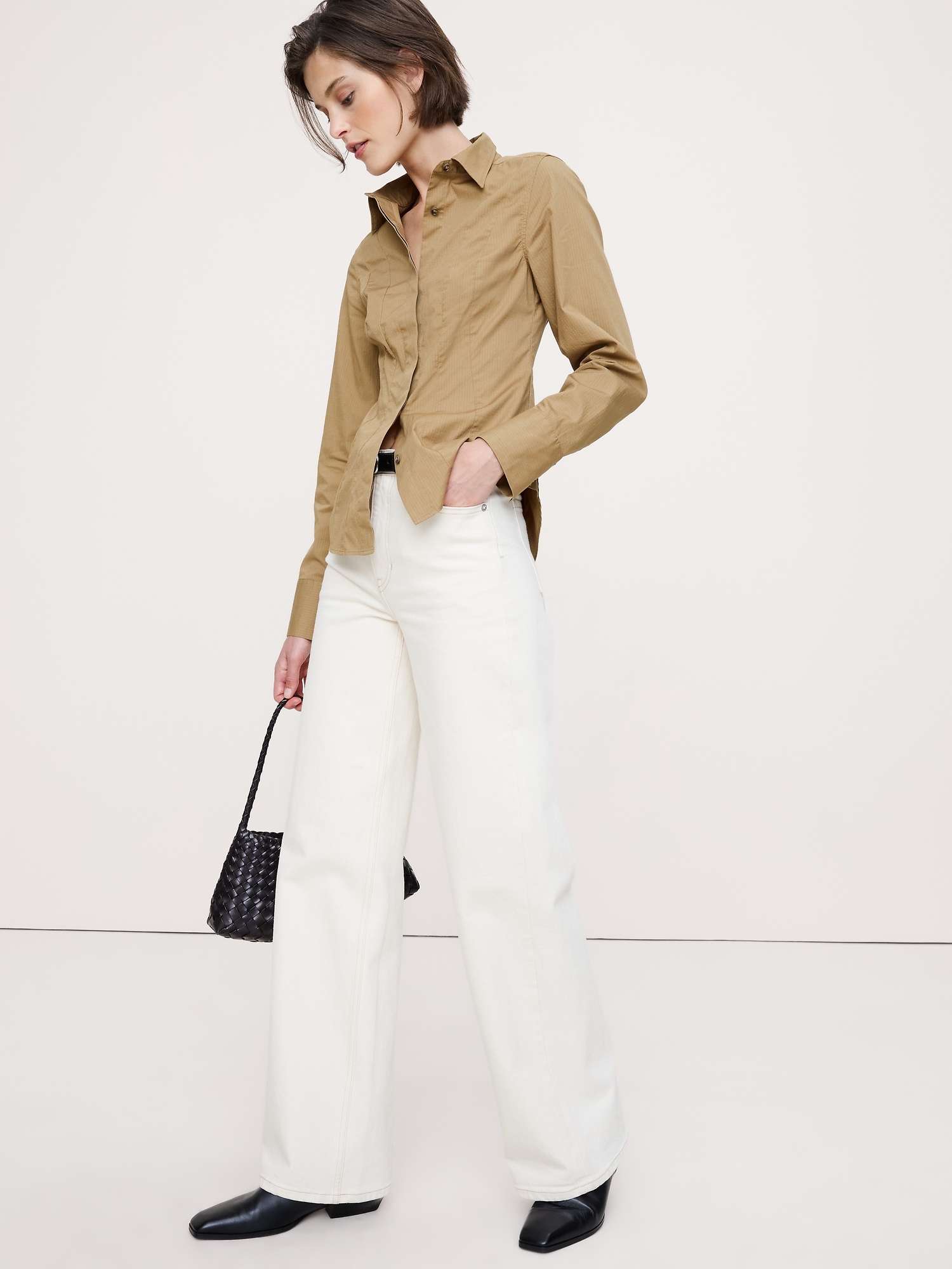 Stretch-Cotton Hourglass Shirt - Whiskey Brown
