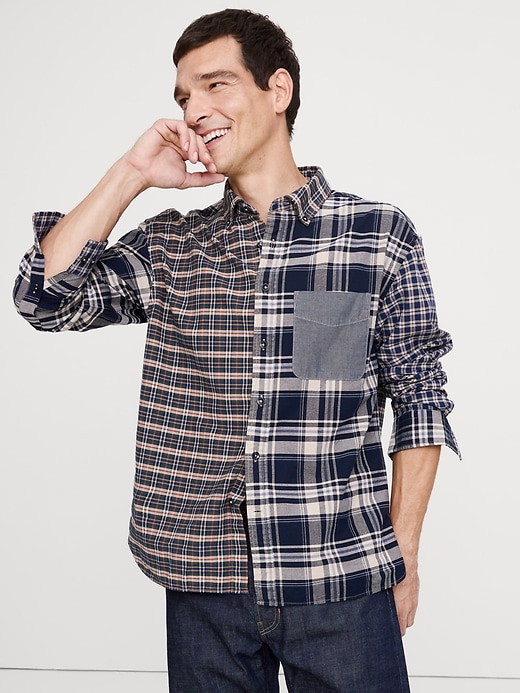 Relaxed-Fit Flannel & Chenille Overshirt
