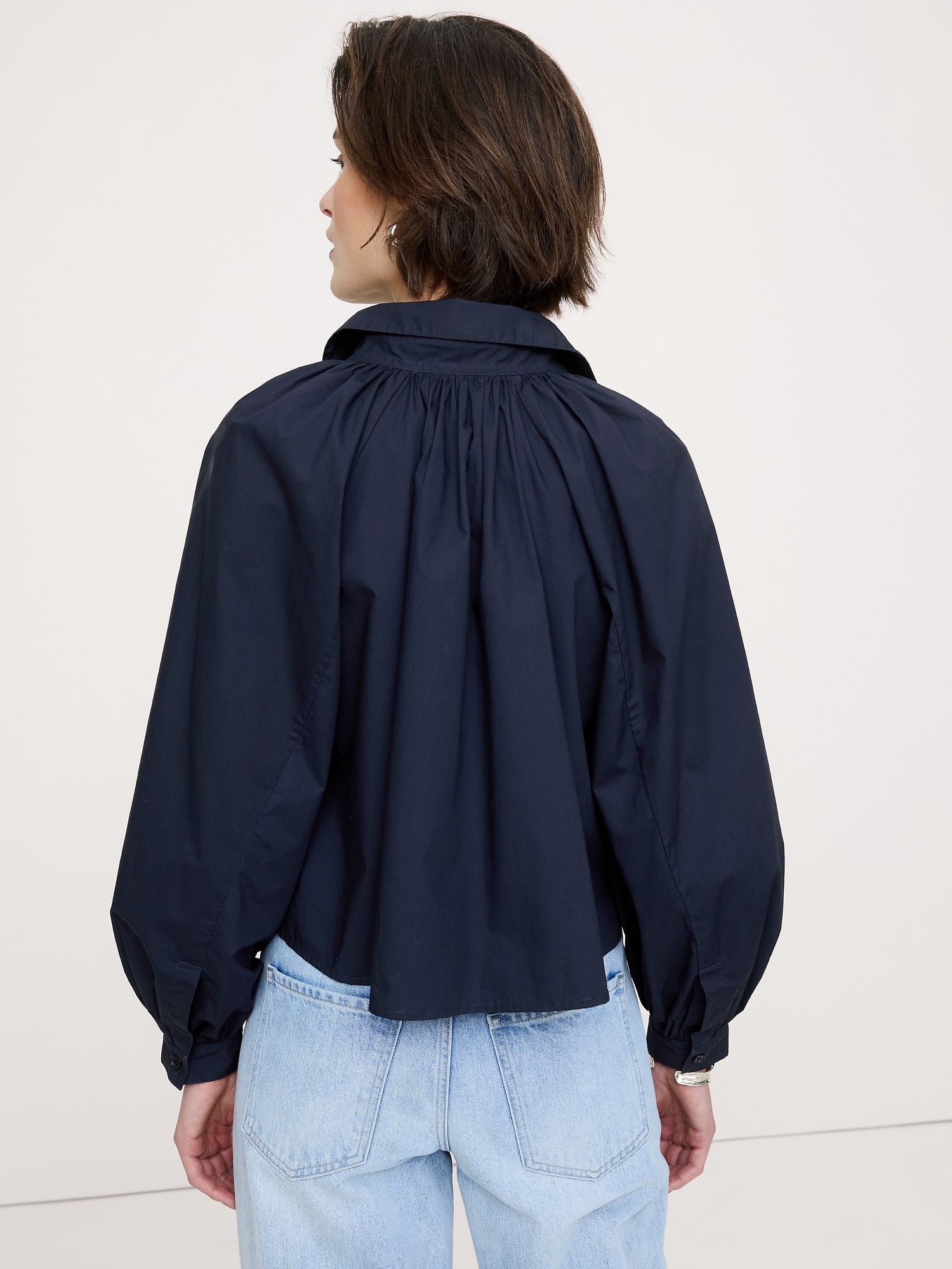 Image number 5 showing, Cotton Poplin Balloon-Sleeve Shirt